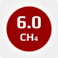 Метан  (CH4) 6.0 (99,9999 %) в баллоне 10л. наполнение 100 бар, соединением W21,6x1/14'' LH (DIN1)