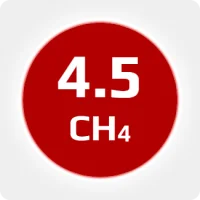 Метан (CH4) 4.5 (99,995 %) в баллоне 50л. 200 бар, соединением W21,6x1/14'' LH (DIN 1)