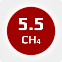 Метан   (CH4) 5.5 (99,9995 %) в баллоне 50л. 200 бар, соединением W21,6x1/14'' LH (DIN 1)