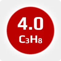 Пропан (C3H8)  4.0 (99,99%) в баллоне 59,5л (25кг) соединение W21,8х1/14'' LH (DIN1) (с баллоном)