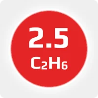 Этан  (С2H6) 2.5 (99,5%) в баллоне сталь ISO 50л (15 кг.) вентиль латунь, соединение CGA 350 (Китай) (с баллоном)