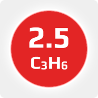 Пропилен (C3H6)  2.5 (99,5%) в баллоне 50л (20кг) соединение W21,8х1/14'' LH (DIN1) (с баллоном) (комплект)